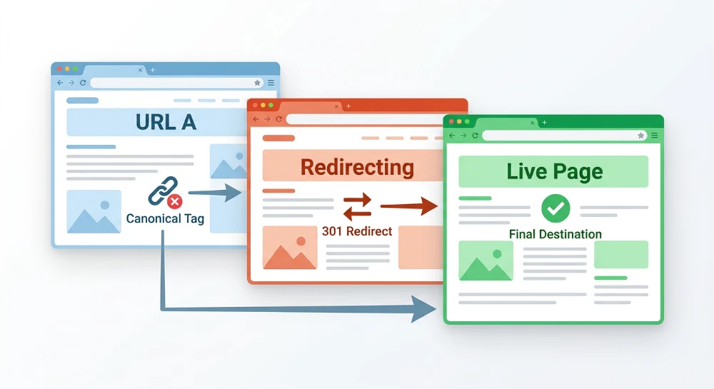 Canonical Tags Pointing to Redirected URLs