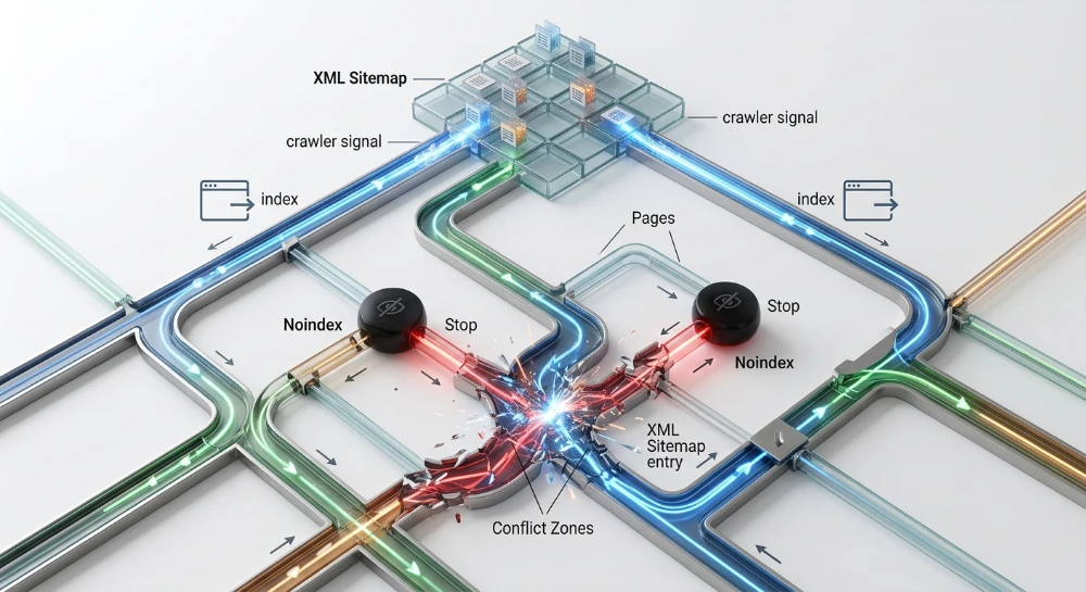 Including noindex pages in XML sitemaps sending contradictory crawler signals