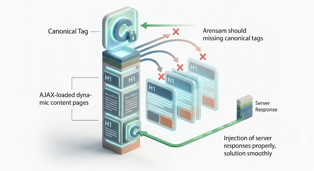 Missing canonical tags on AJAX-loaded dynamic content pages