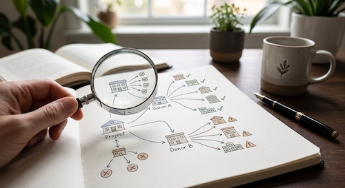 Evaluating outbound link neighborhood health on potential donors