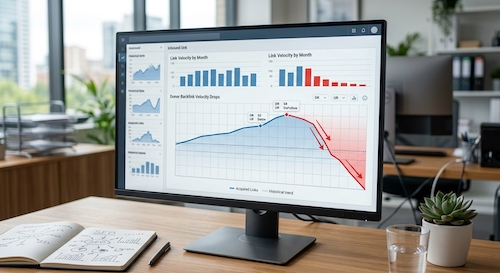 Profiling donor backlink velocity drops to avoid algorithmic penalties