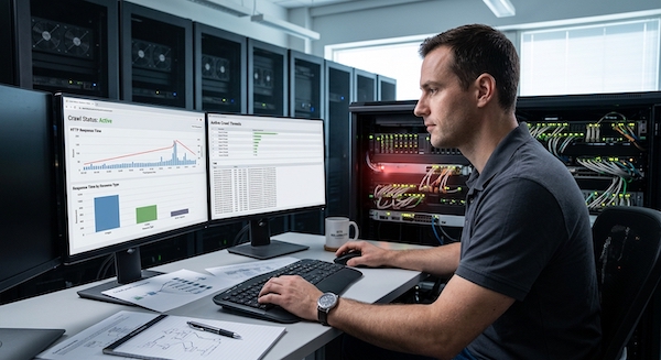 Isolating internal server bottlenecks during automated full site crawls