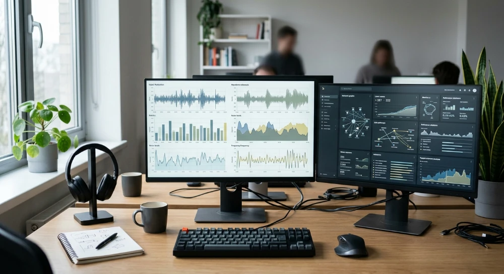 Monitoring background noise levels on links targeted for AI references